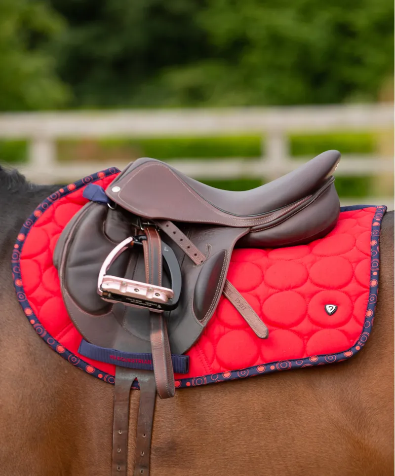 Hy Equestrian DynaMizs Ecliptic Close Contact Saddle Pad - Red/Navy-2